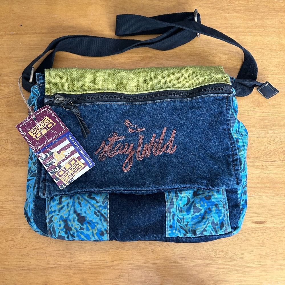 Patchwork Denim Laptop Bag